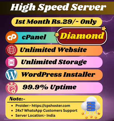 CPSHoster Server Diamond Plan with cPanel Control 99.9% Uptime Server