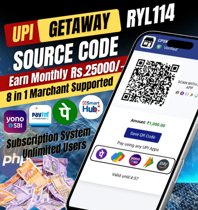RYL114 4 in 1 UPI Getaway PHP Source Code and Database || Subscription system with Easy Installation Open Script