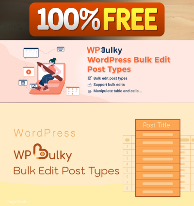 WPBulky – WordPress Bulk Edit Post Types. WPBulky WordPress plugin