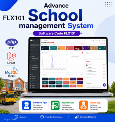 FLX101 Advance All in One School Management System with AI. School Management System in PHP MySQL