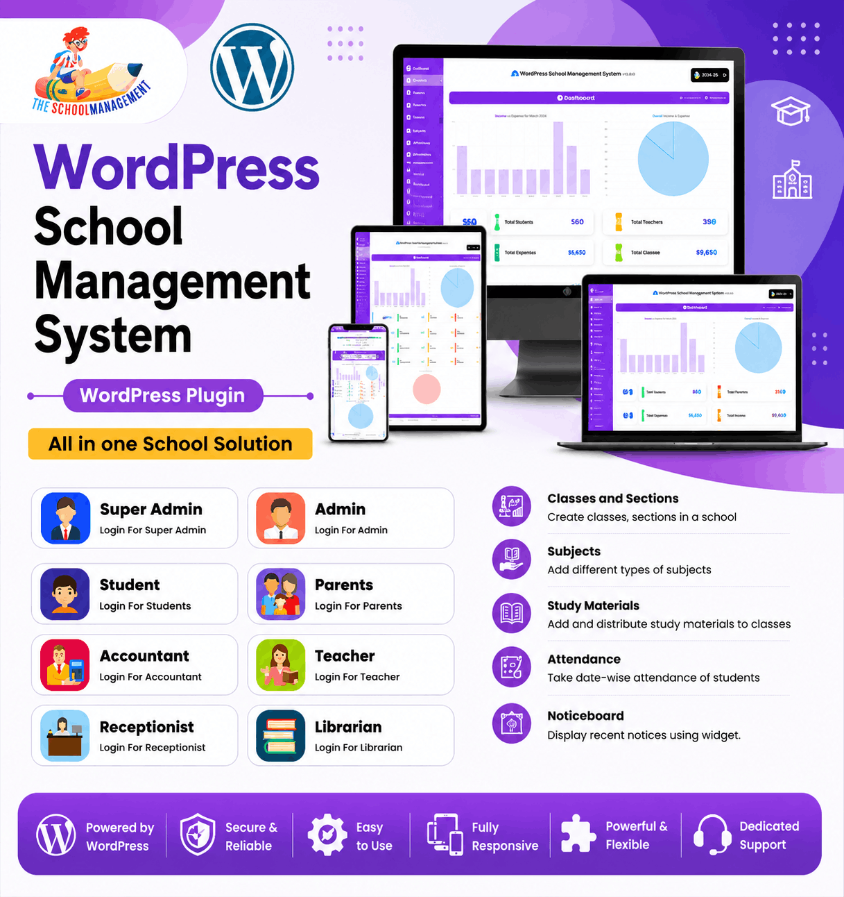 School Management Management system WordPress Plugins - Education & Learning All in One School Solution