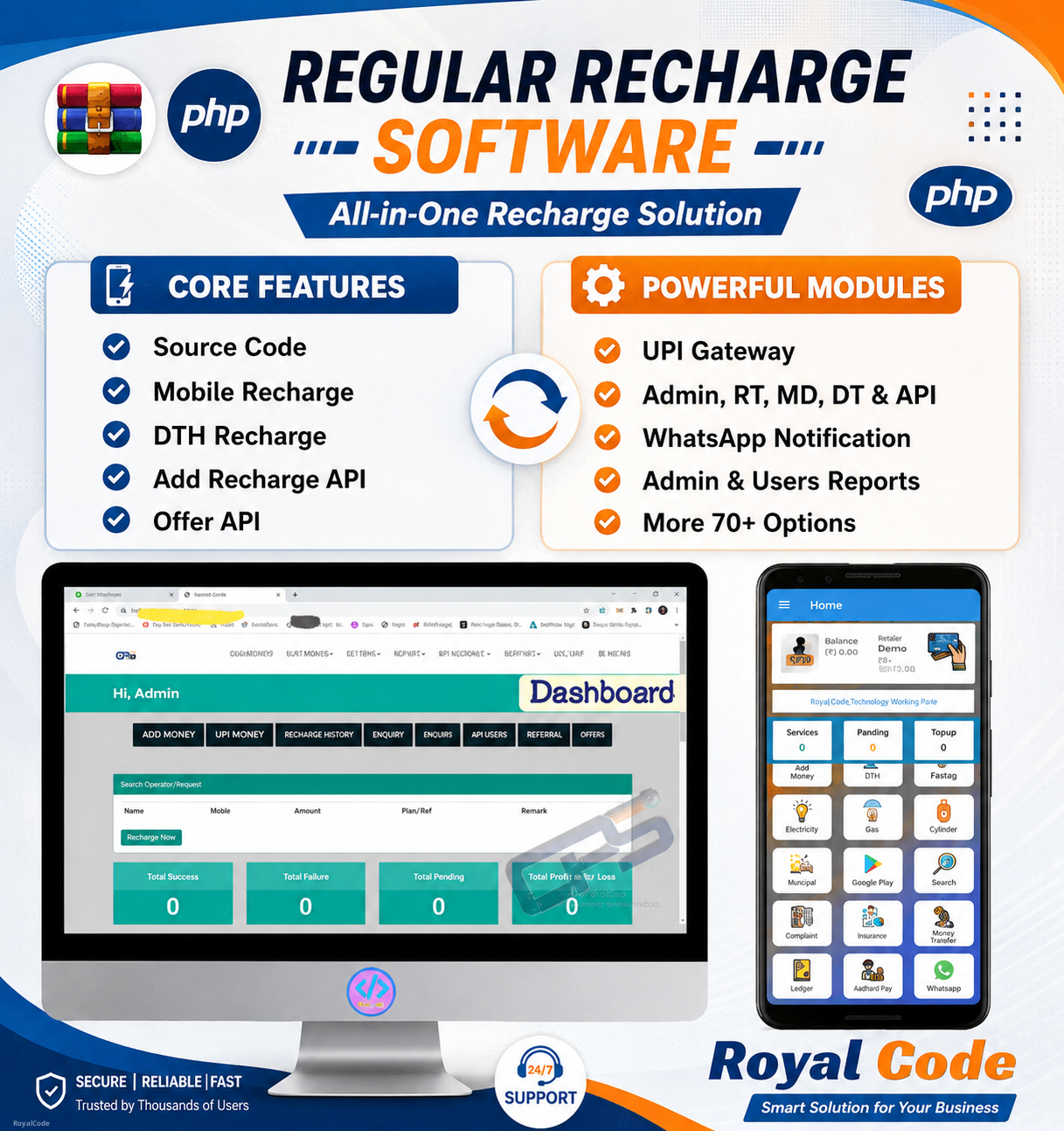 RYL101 Regular Recharge Software (Source Code and Database, PHP Ci, CSS & HTML) Make a Multi Recharge Company CPS Company