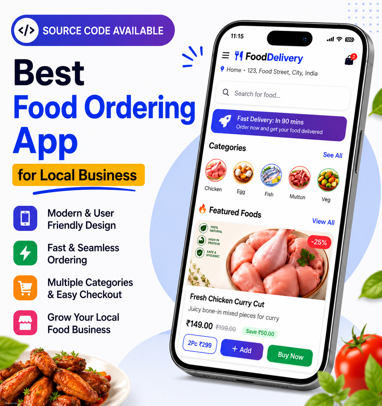 SCH004 Best Food Ordering App with Complete Source Code | Multi-Restaurant Food Delivery Solution
